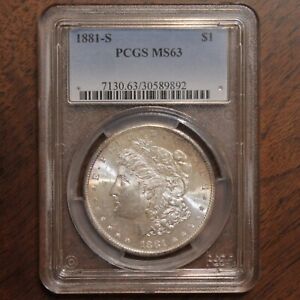 New Listing1881 S Morgan Silver Dollar MS63 PCGS Generation 5.0 Holder US Coin Collection