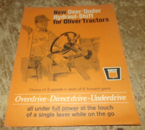 1968 oliver over/under hydraul-shift for tractors brochure good used
