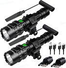 900000LM Tactical Police Gun Flashlight +Picatinny Rail Mount+Switch for Hunting