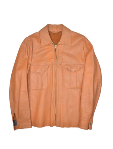 Vintage Mid Western Sport Togs Leather Jacket Mens 40 S Deerskin Unlined Zip