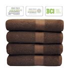 Brown Bath Towels (Pack of 4) EXTRA LARGE 100% Cotton - Soft 30”x 54”