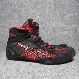 ASICS Cael Sanderson Wrestling Shoes Mens 10.5 Black Red Rare