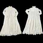 Antique Victorian Edwardian Prairie Nightgown Dressing Gown Cotton Lace Long