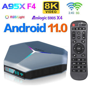 A95X F4 Android11.0 Amlogic S905X4 RGB 8K TV BOX 2.4G/5G WIFI Media Streamer