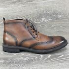 Kenneth Cole Reaction Men Size 11 Brown Leather Wing Tip  Dress Ankle Boots