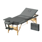NNEDSZ Zenses Massage Table Wooden Bed Portable 3 Fold Beauty Therapy Waxing 75C