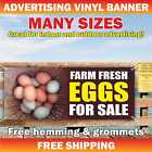FARM FRESH EGGS FOR SALE Advertising Banner Vinyl Mesh Sign Chickens Farmers