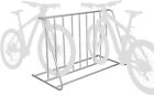 Large Silver Metal Double-Sided Grid Bike Rack Stand, Bicycle Storage Holder