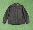 Levi's Men's Faux Leather Sherpa Line Jacket ( Black - Large )