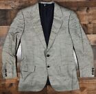 Vintage Brioni Battaglia Blazer Coat Size 38 R Gray Houndstooth Silk Italy