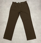 Lee Jeans Womens 10 Brown Denim Pants Relaxed Straight Sits At Waist Flex 30x30