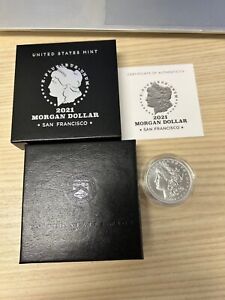 2021-S 1$ Morgan Silver Dollar Uncirculated COA OGP