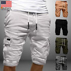 Men Casual Cargo Shorts Chino Pants Cargoshorts 6-Pockets Summer Beach Trousers