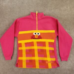 Elmo Sesame Street Fleece Sweatshirt Girls XL 14/16 Pink Orange 1/4 ZIp