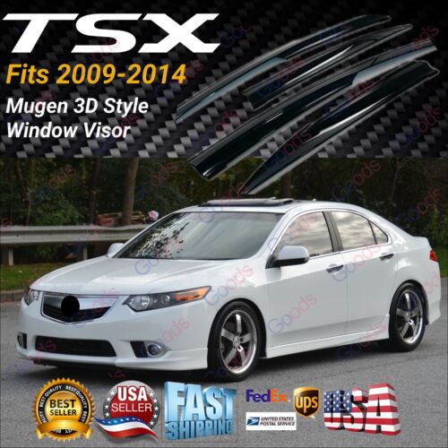 Fits Acura TSX 2009-2014 Mugen 3D Style Rain Guard Window Visors Door Deflectors (For: 2009 Acura TSX)