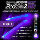 2 HD DEEP PURPLE, BRIGHT LED LIGHT up DRUMSTICKS, with Fade Effect, Set Your
