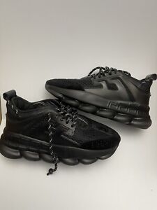 NEW Versace Chain Reaction Triple Black Shoes US Size 9 MSRP $995 (Missing Sole)