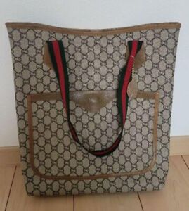 GUCCI tote bag old sherry line GG pattern