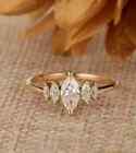 2 Ct Marquise Cut Simulated Diamond Women Engagement Ring 14k Yellow Gold Plated