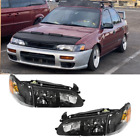 JDM Black Headlights & Corner Signal Lights Fit 1993-1997 Toyota Corolla 93-97 (For: 1997 Toyota Corolla DX Sedan 4-Door 1.8L)