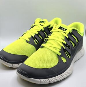Nike Free 5.0+ Men's Running Shoes Sz 9.5  579959-700 Lime Green Black & Gray