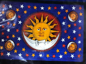 HUGE Sun and Moon Funky People Wall Hanging Tapestry 2003 90