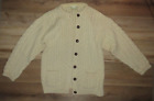 VTG Carraig Donn 100% Irish Wool Cable Knit Button Up Cardigan Sweater Sz M