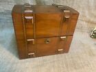 Vintage antique wooden jewelry box with marquetry