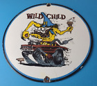Vintage Rat Fink Hot Rod Sign - Wild Child Biker Chevy Gas Pump Porcelain Sign