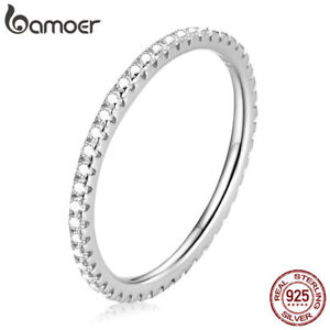 Bamoer 925 Sterling Silver Finger Fashionable Ring With CZ For women Size 5-9