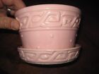 Vintage Antique McCoy Art Pottery Pink Greek Key Planter Vase