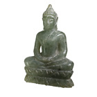 Thai Amulet Buddha Meditation Statue Green Jade Stone Lucky Bless Healthy