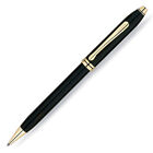 Cross Townsend Ballpoint Pen Black & 23Kt  Gold In Box 572 Made In Usa   Mint *