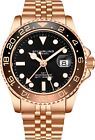 Stuhrling Aqua-Diver 3968 Swiss Quartz Men's Rose  Bracelet Black Dial Watch