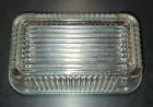 1 LB Clear Glass Rectangular Ribbed  Refrigerator Butter Dish w Lid Nonbranded