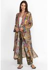 Johnny Was L Sandalwood Tove Kimono Duster 100% Silk Embroidery Pockets ~ $435