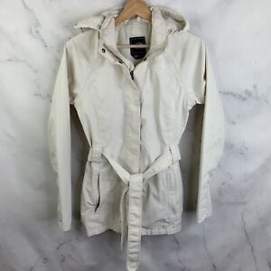 The North Face Jacket Women's Hyvent Hooded White Belted Trench Coat Lined Sz S