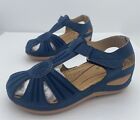 Luo 9e Women's Suede Sandals Blue Size 5-5.5