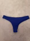 Beach Bunny Swimwear Skimpy Thong Blue Bikini Bottom. Size M