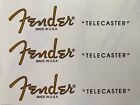 Fender USA Style Telecaster Waterslide Headstock Decal (3 pcs. Flat Gold)