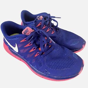 Nike Free 5.0 Running Shoes Blue/Pink Women's 8.5