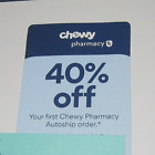 CHEWY Pharmacy 40% Off your FIRST ORDER ONLY - Coupon Card Pharmacy - Ex 5/24