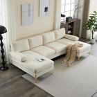 FCH U-Shaped Couch Sectional Sofa Set with Two Chaise Living Room Metal Leg