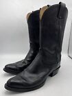 Men’s Olathe 12” Black Leather Western Cowboy Boots Size 10 1/2 D Great Shape
