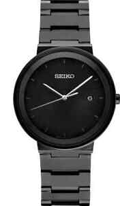 Seiko Essentials Quartz Black Dial Stainless Steel Men's Watch SUR487