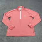 Zero Restriction Sweater Mens Large Pink 1/4 Zip Pullover Oakmont Country Club