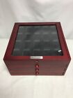 Rosewood Zippo Lighters Chest Cabinet Display Case Box 80 Lighters Premium Red
