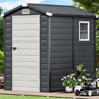 4.4x6.2FT Outdoor Resin Storage Shed All-Weather Plastic Shed w/ Lockable Doors