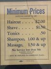 ORIGINAL Vintage 1965 Barber Shop Sign Price List Menu