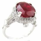 Lab Grown Ruby CZ Ring 925 Sterling Silver Auction New Jewelry For Women